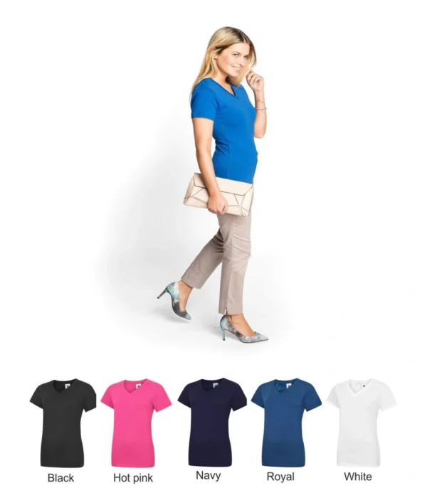 Uneek UC319 Ladies Classic V-Neck Tee Shirt